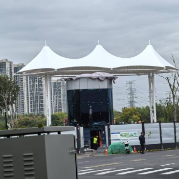 河南景天膜結構-鄭州廠區膜結構造型門頭